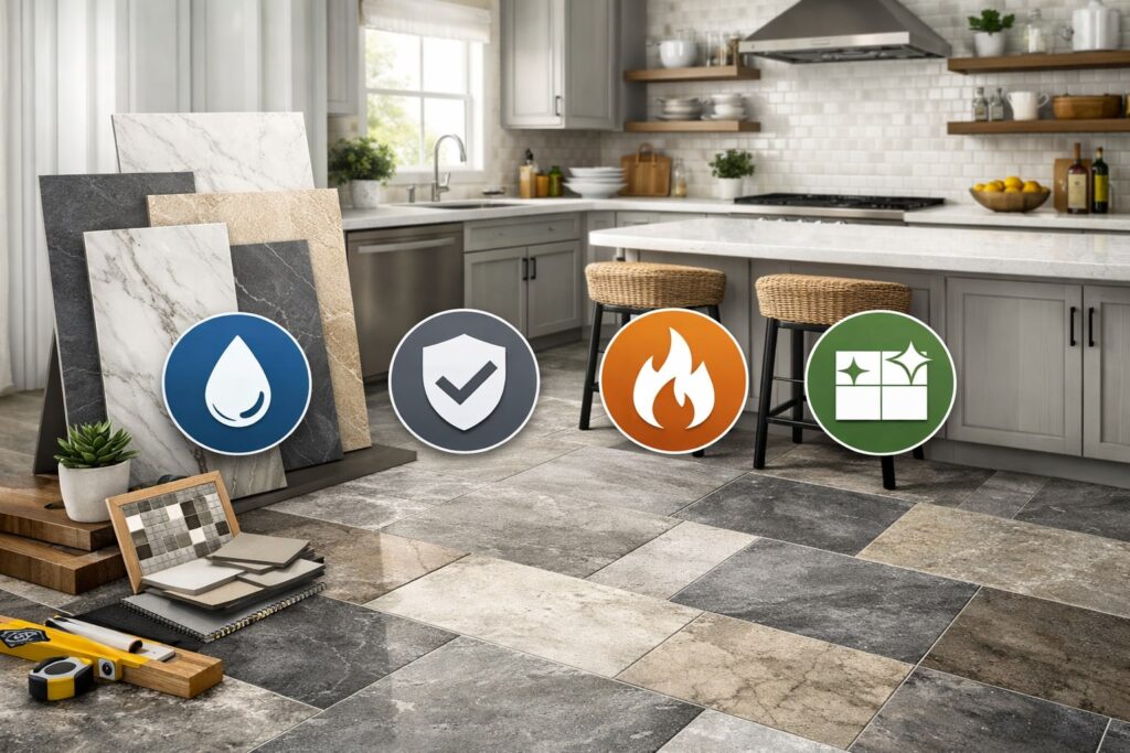 Porcelain and Ceramic Tile for Delaware Kitchen Flooring