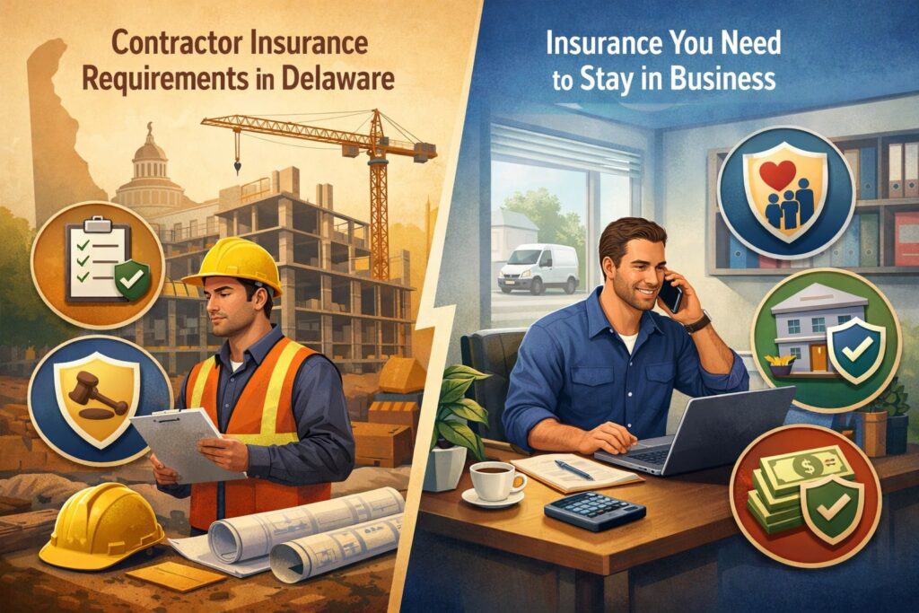 Understanding “Contractor Insurance Requirements in Delaware” vs. “Insurance You Need to Stay in Business”