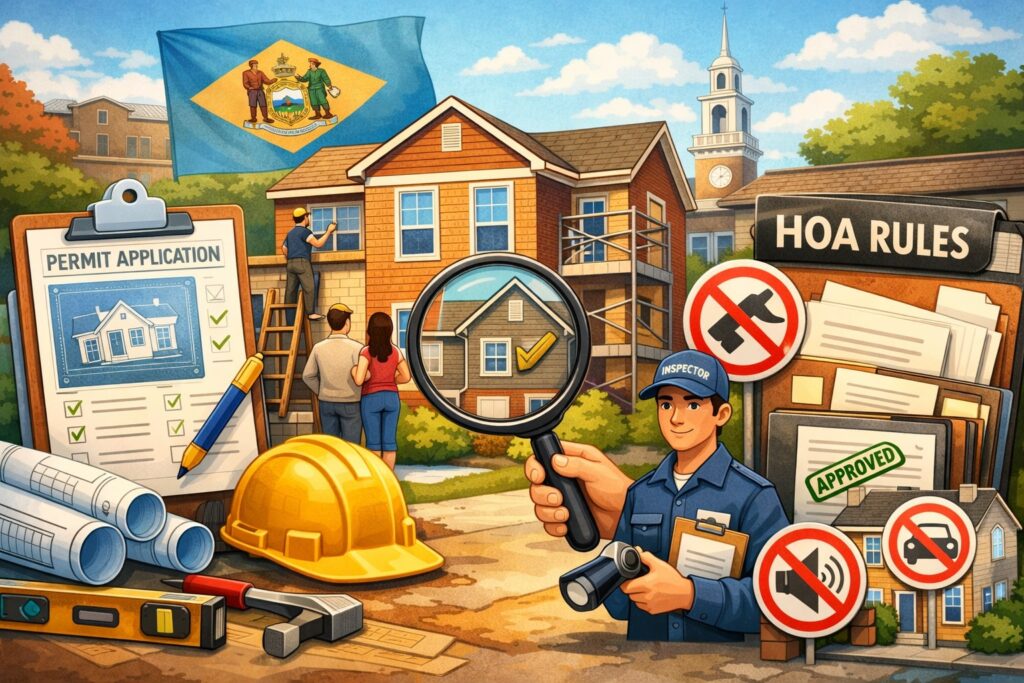 Permits, Inspections, and HOA Rules in Delaware Townhome Renovations