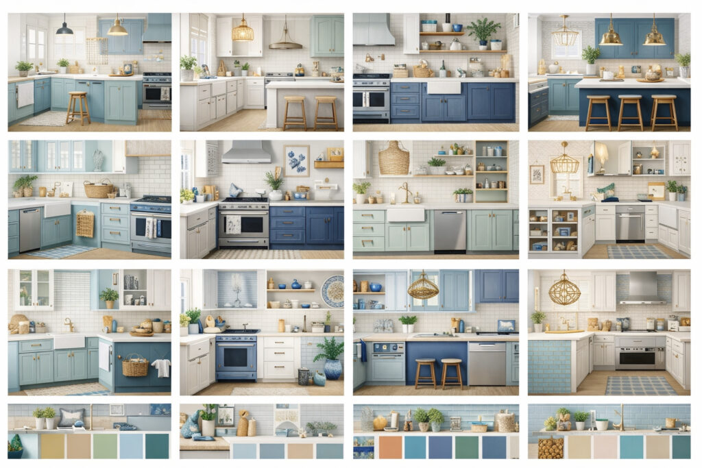 Design pairings and palettes (12 complete coastal Delaware combos)