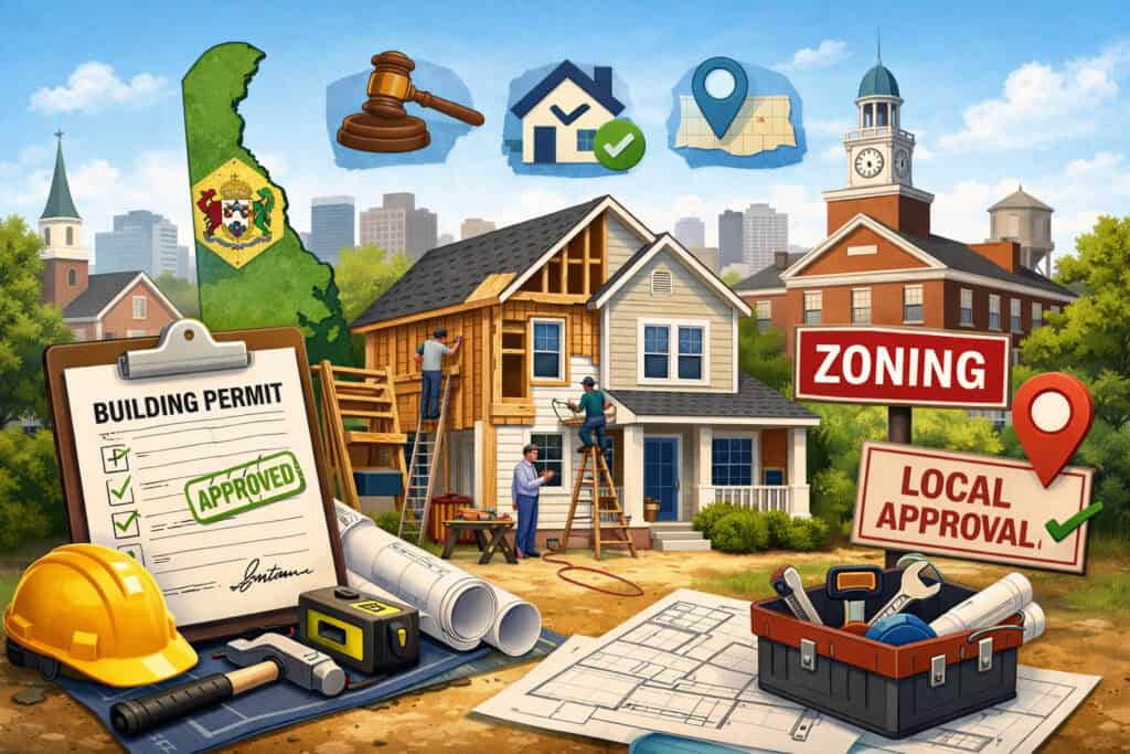 Understand Delaware building permit requirements for home renovations, focusing on local approvals, zoning rules, and essential steps before starting your project.