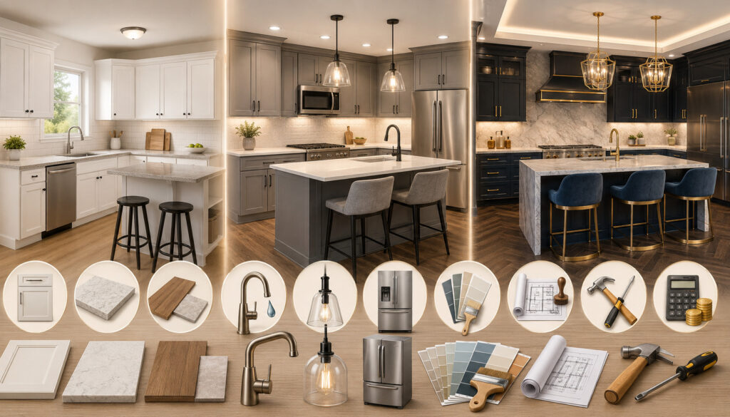 Kitchen remodel cost factors and project levels from basic to luxury