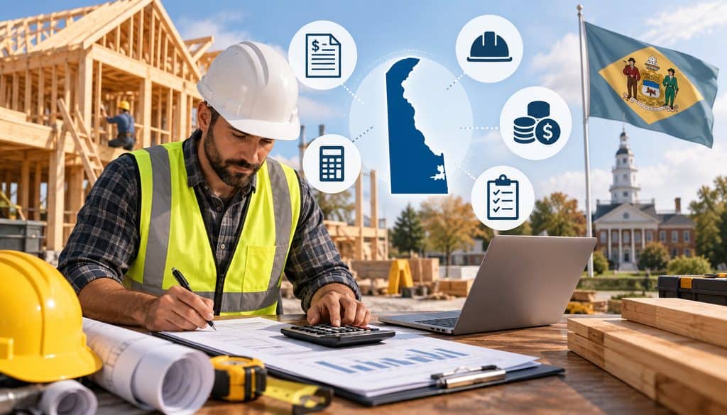 Delaware contractor reviewing gross receipts tax and project finances